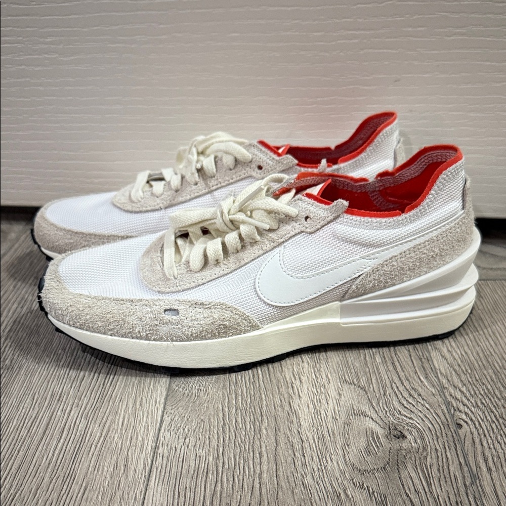 NEW Nike Waffle One Vintage White Picante Red Sneakers Shoes Women's Size 9